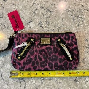 Betsey Johnson Fuchsia Leopard Wristlet Animal Print